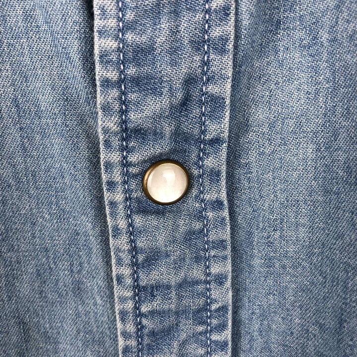 Levi's Short-Sleeve Denim Western Shirt, Men's Size XL (approx.) cotton Blue type light blue Vintage Second Hand