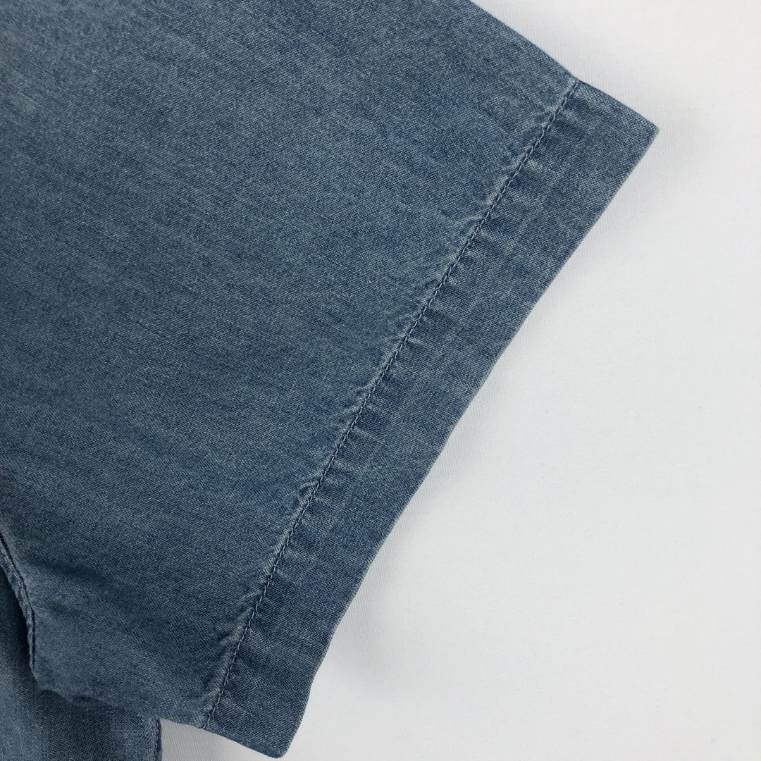 Levi's Short-Sleeve Denim Western Shirt, Men's Size XL (approx.) cotton Blue type light blue Vintage Second Hand