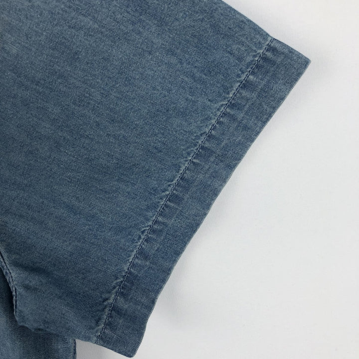 Levi's Short-Sleeve Denim Western Shirt, Men's Size XL (approx.) cotton Blue type light blue Vintage Second Hand