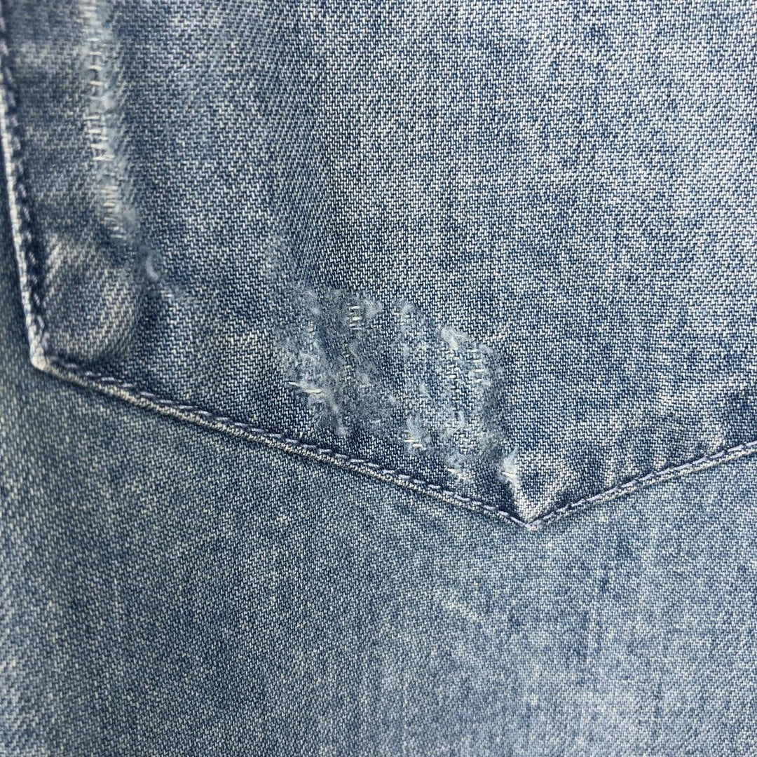Levi's Short-Sleeve Denim Western Shirt, Men's Size XL (approx.) cotton Blue type light blue Vintage Second Hand