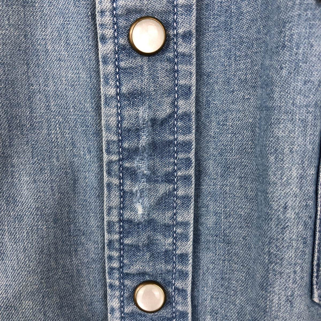 Levi's Short-Sleeve Denim Western Shirt, Men's Size XL (approx.) cotton Blue type light blue Vintage Second Hand