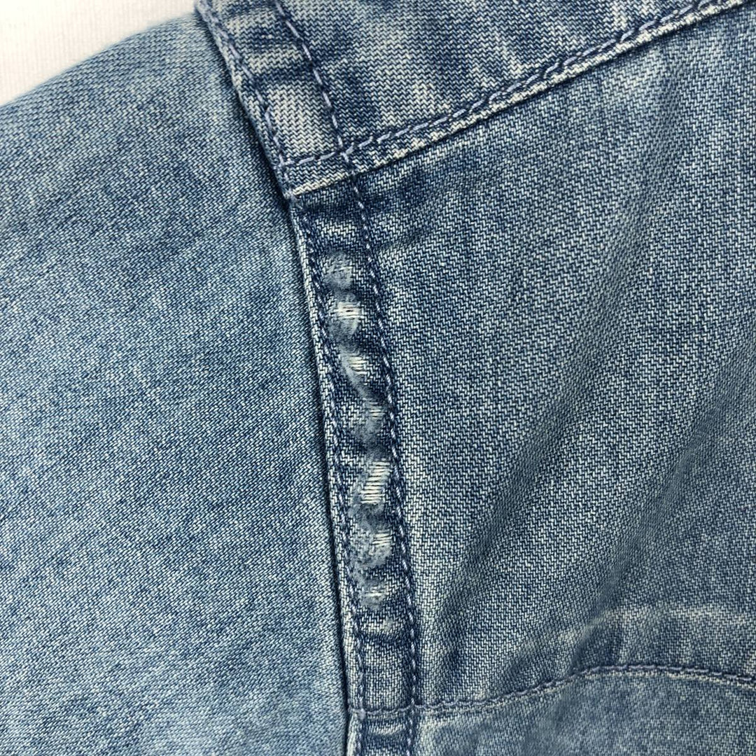 Levi's Short-Sleeve Denim Western Shirt, Men's Size XL (approx.) cotton Blue type light blue Vintage Second Hand