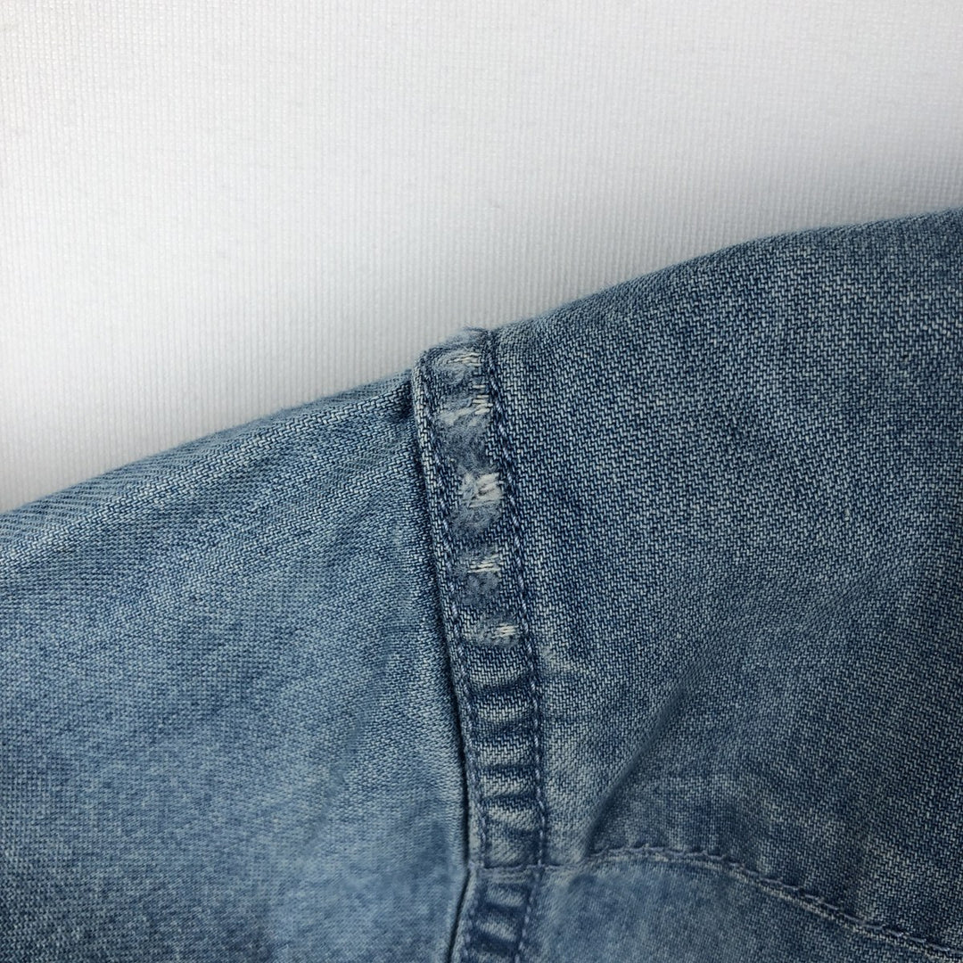 Levi's Short-Sleeve Denim Western Shirt, Men's Size XL (approx.) cotton Blue type light blue Vintage Second Hand