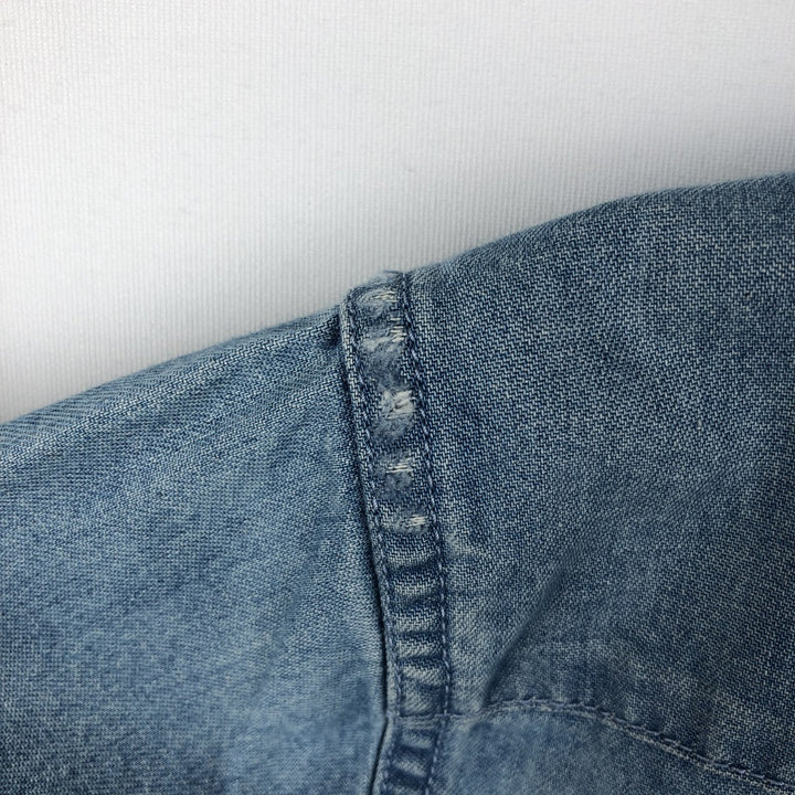 Levi's Short-Sleeve Denim Western Shirt, Men's Size XL (approx.) cotton Blue type light blue Vintage Second Hand