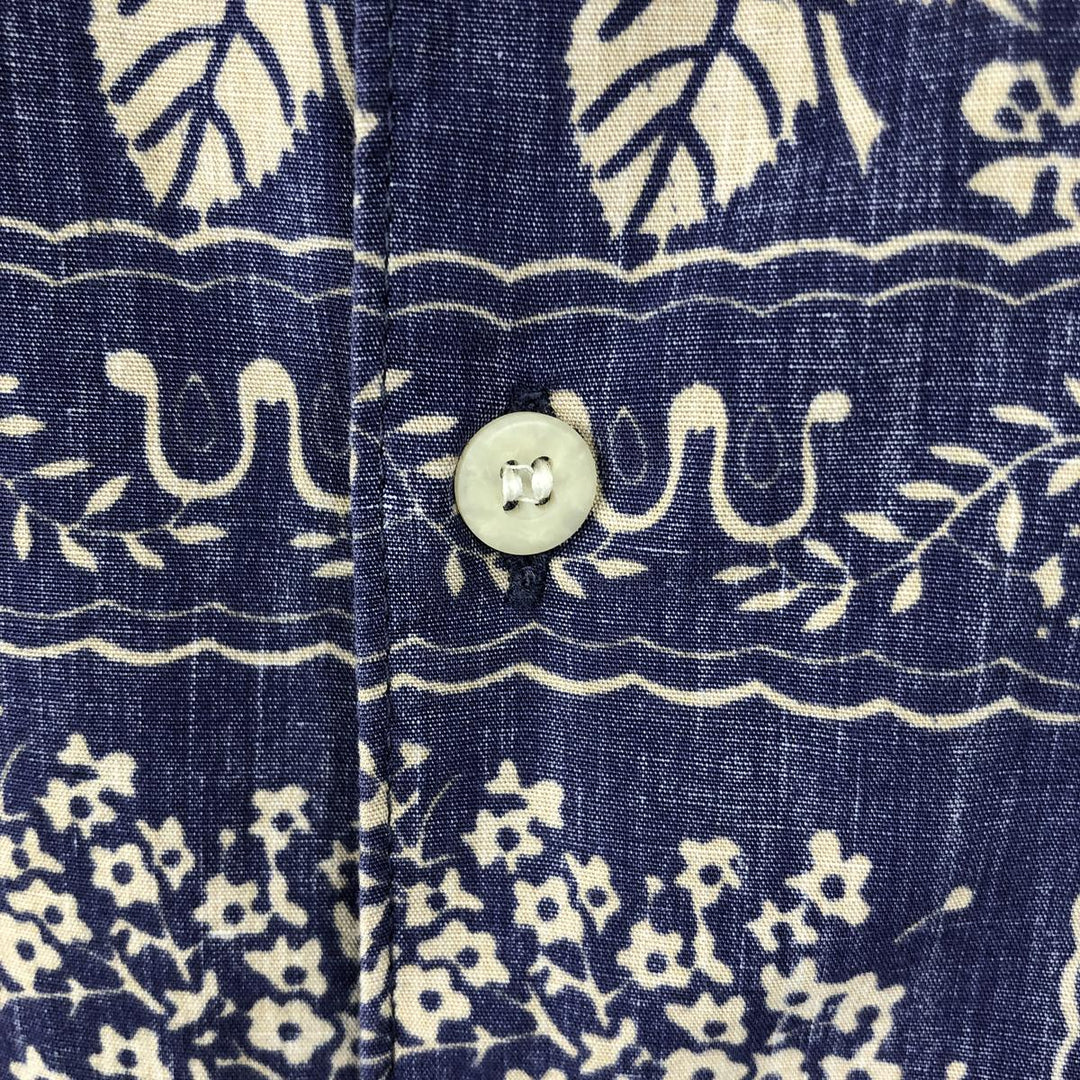 80s-90'S Reyn Spooner Diamond Head Tag Lahaina Sailor Aloha Shirt, Boxy Shirt, Made in USA, Men's XL equivalent. cotton blue type Vintage Second Hand