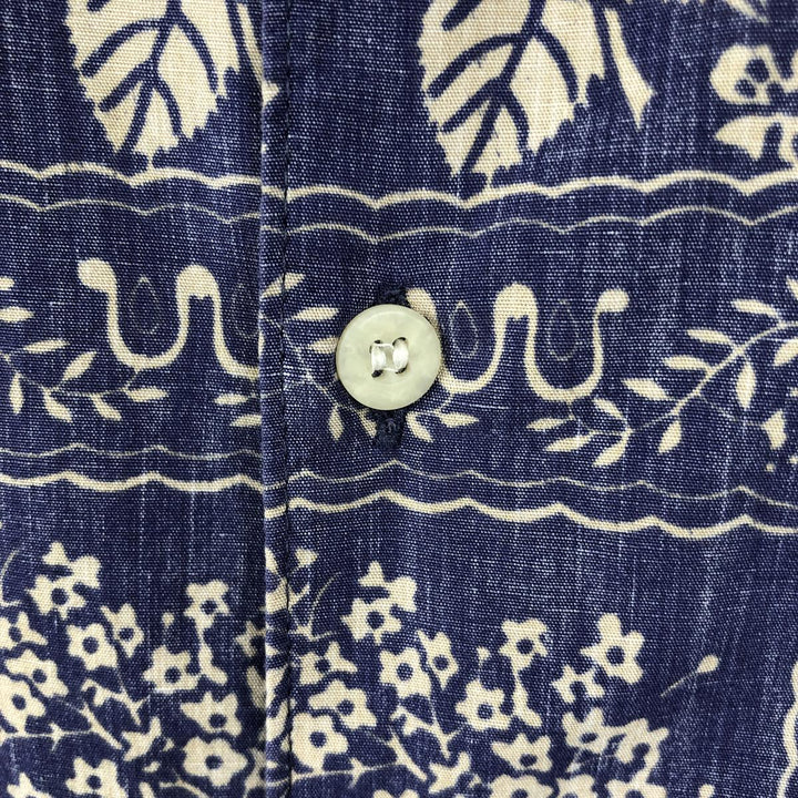 80s-90'S Reyn Spooner Diamond Head Tag Lahaina Sailor Aloha Shirt, Boxy Shirt, Made in USA, Men's XL equivalent. cotton blue type Vintage Second Hand