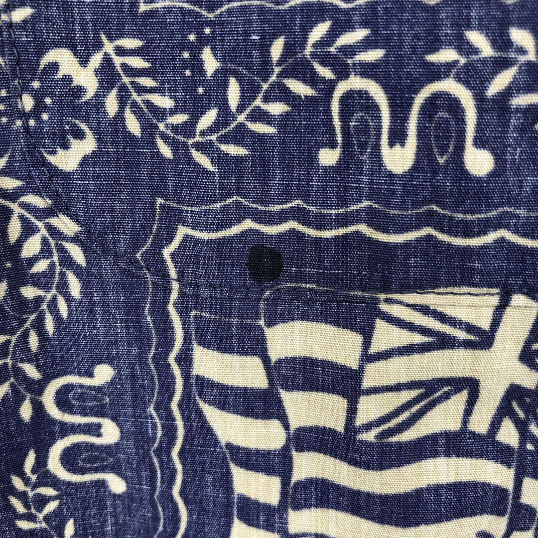 80s-90'S Reyn Spooner Diamond Head Tag Lahaina Sailor Aloha Shirt, Boxy Shirt, Made in USA, Men's XL equivalent. cotton blue type Vintage Second Hand