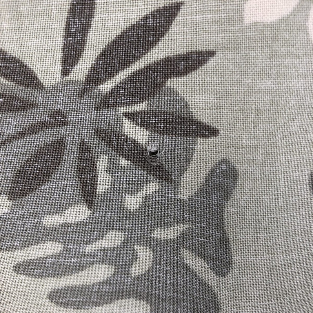Eddie Bauer Leaf Pattern Hawaiian Aloha Shirt, Box Shirt, Men's Size L (approx.) cotton Khaki type sage green Vintage Second Hand