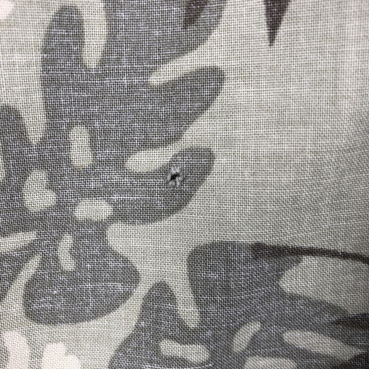 Eddie Bauer Leaf Pattern Hawaiian Aloha Shirt, Box Shirt, Men's Size L (approx.) cotton Khaki type sage green Vintage Second Hand