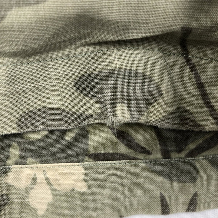 Eddie Bauer Leaf Pattern Hawaiian Aloha Shirt, Box Shirt, Men's Size L (approx.) cotton Khaki type sage green Vintage Second Hand