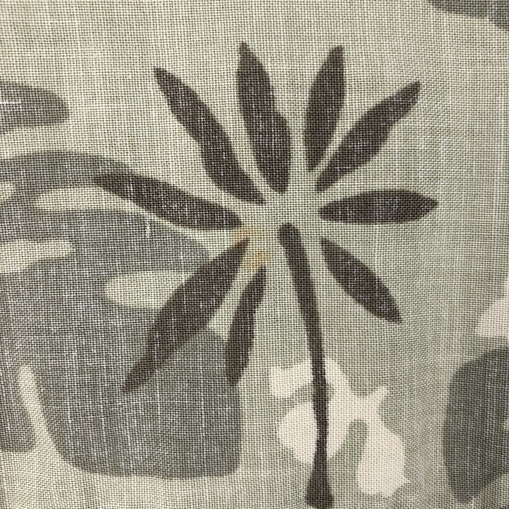Eddie Bauer Leaf Pattern Hawaiian Aloha Shirt, Box Shirt, Men's Size L (approx.) cotton Khaki type sage green Vintage Second Hand