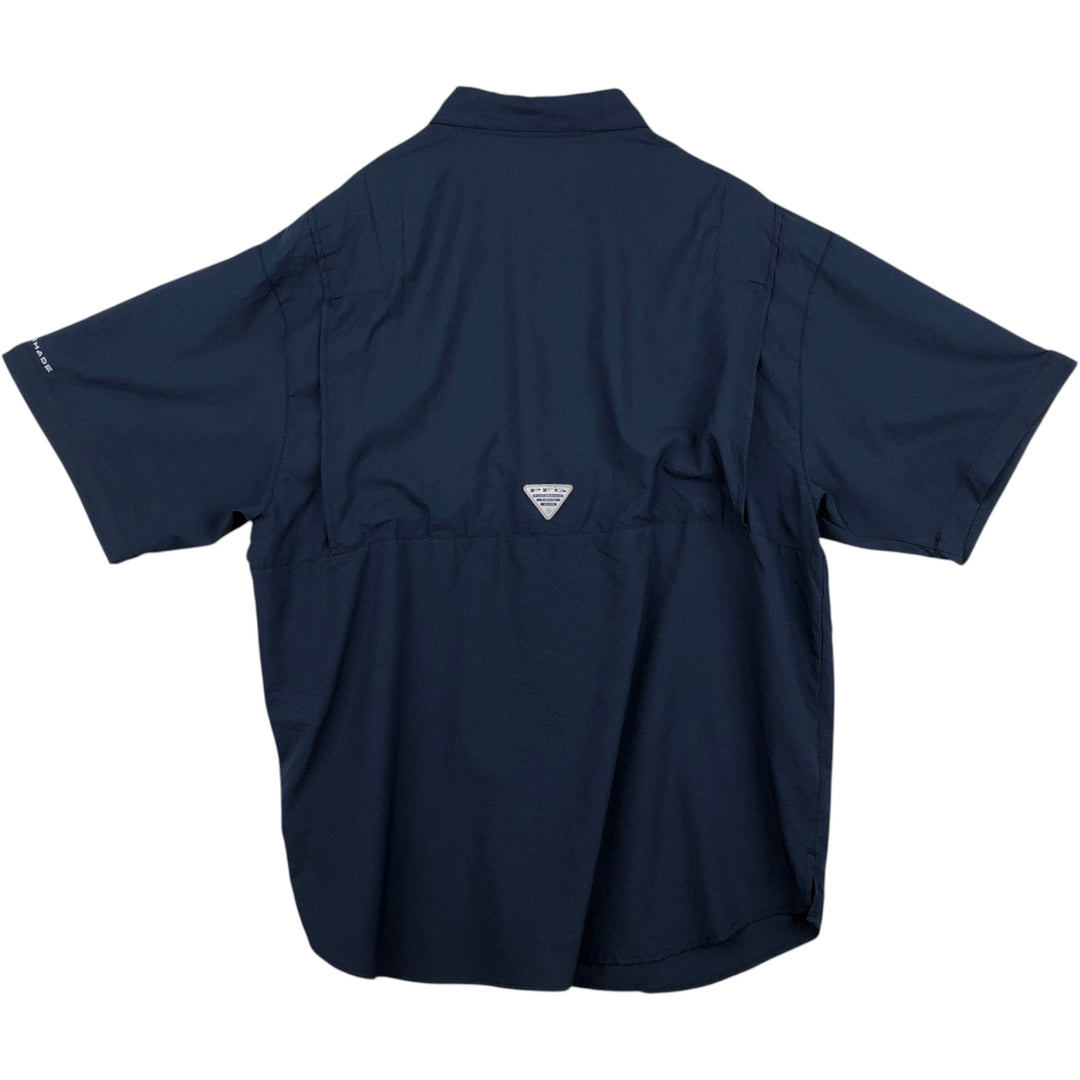 Columbia PFG TAMIAMI OMNI-SHADE Omni-Shade Button-down Short Sleeve Fishing Shirt Men's XL polyester navy blue type Vintage Second Hand