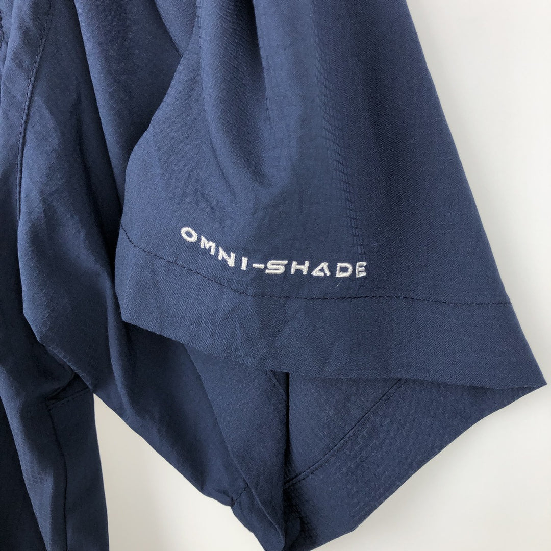 Columbia PFG TAMIAMI OMNI-SHADE Omni-Shade Button-down Short Sleeve Fishing Shirt Men's XL polyester navy blue type Vintage Second Hand