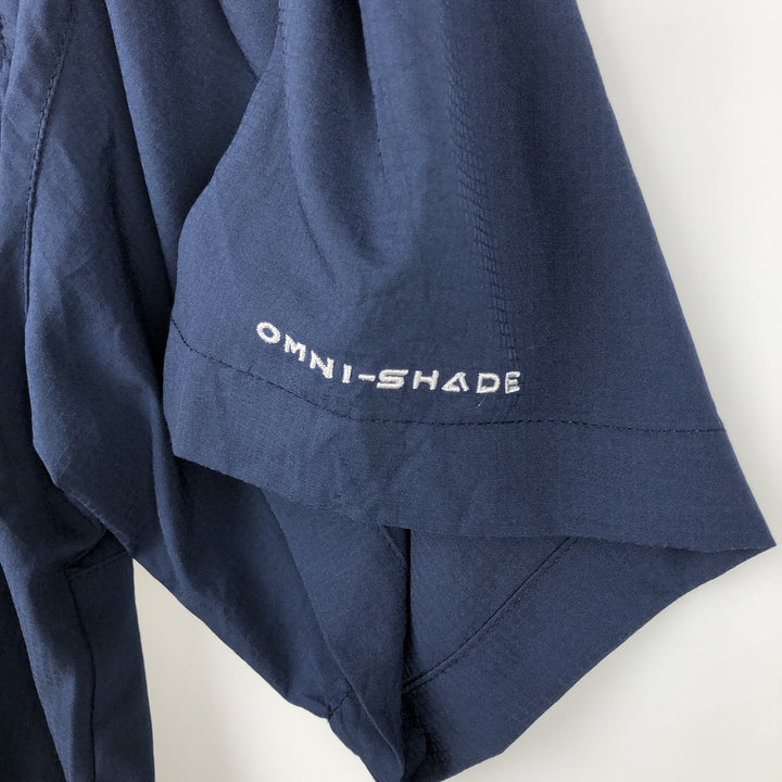 Columbia PFG TAMIAMI OMNI-SHADE Omni-Shade Button-down Short Sleeve Fishing Shirt Men's XL polyester navy blue type Vintage Second Hand