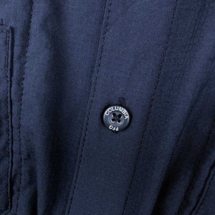 Columbia PFG TAMIAMI OMNI-SHADE Omni-Shade Button-down Short Sleeve Fishing Shirt Men's XL polyester navy blue type Vintage Second Hand