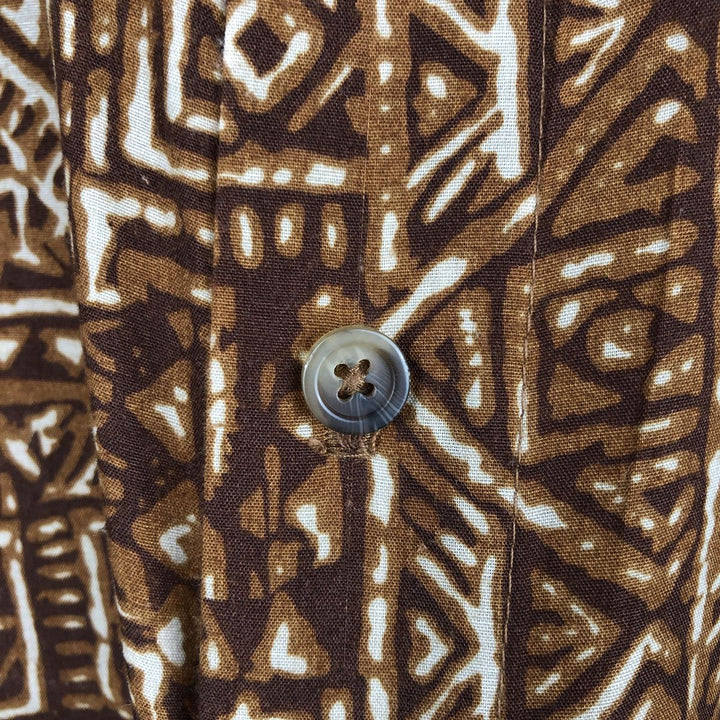 HABAND Hawaiian Aloha Shirt, All-over Print, Boxy Style, Men's Size L (approx.) polyester brown type Vintage Second Hand