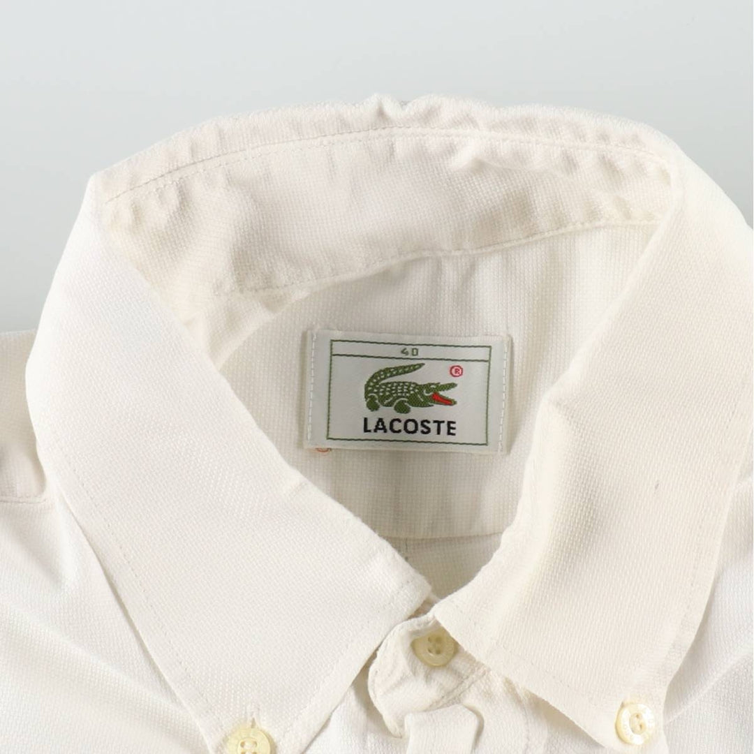 Lacoste LACOSTE Short-Sleeve Button-Down Shirt, Men's Size M (approx.) unclear white type Vintage Second Hand