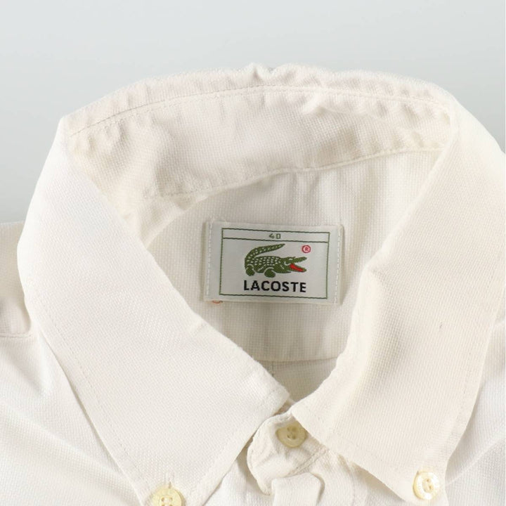 Lacoste LACOSTE Short-Sleeve Button-Down Shirt, Men's Size M (approx.) unclear white type Vintage Second Hand