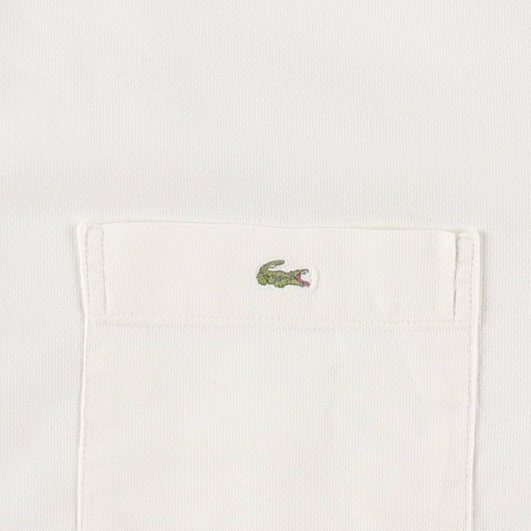 Lacoste LACOSTE Short-Sleeve Button-Down Shirt, Men's Size M (approx.) unclear white type Vintage Second Hand