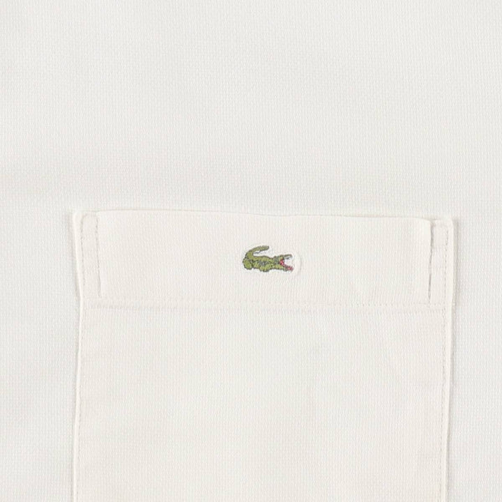 Lacoste LACOSTE Short-Sleeve Button-Down Shirt, Men's Size M (approx.) unclear white type Vintage Second Hand