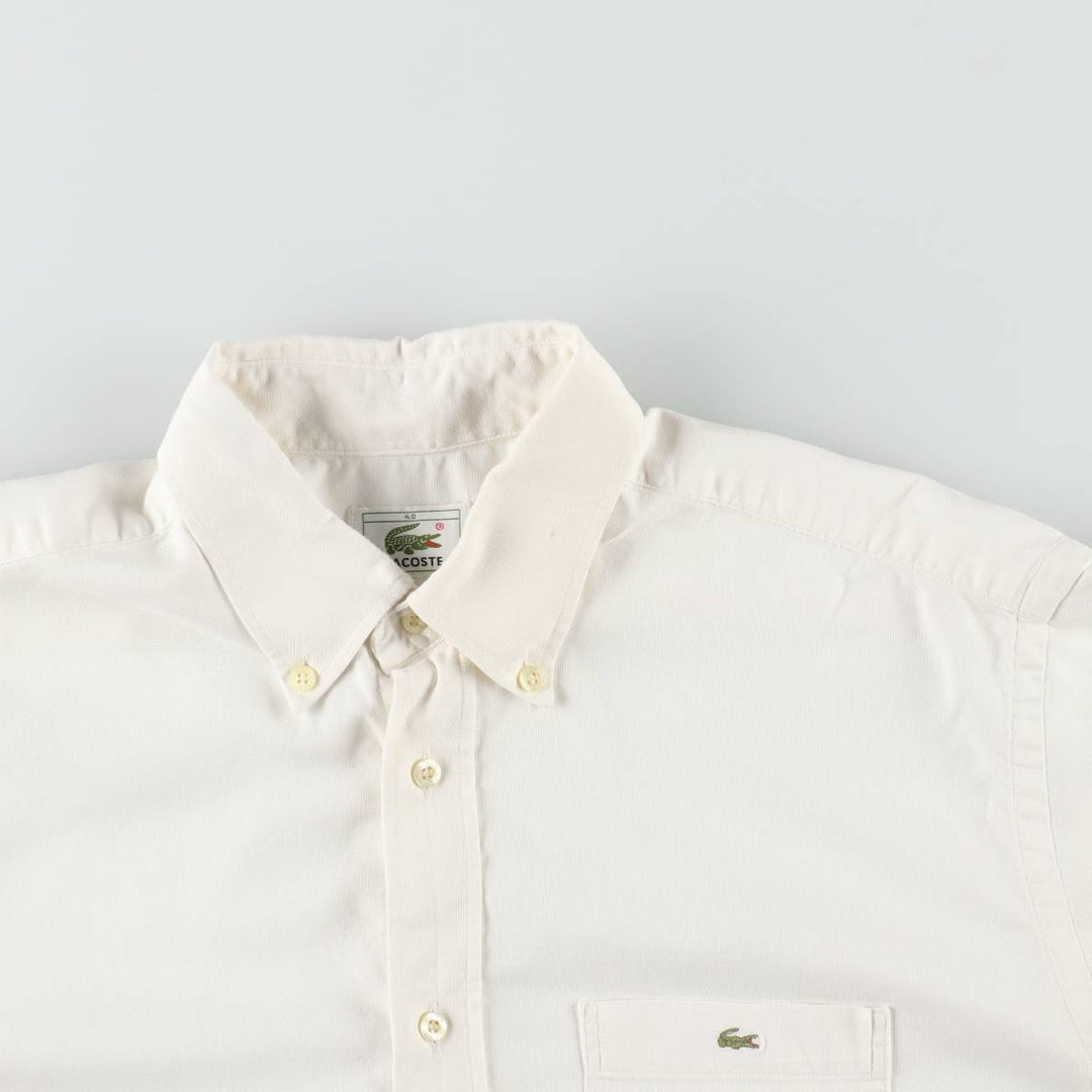 Lacoste LACOSTE Short-Sleeve Button-Down Shirt, Men's Size M (approx.) unclear white type Vintage Second Hand
