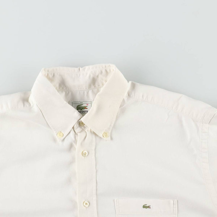 Lacoste LACOSTE Short-Sleeve Button-Down Shirt, Men's Size M (approx.) unclear white type Vintage Second Hand