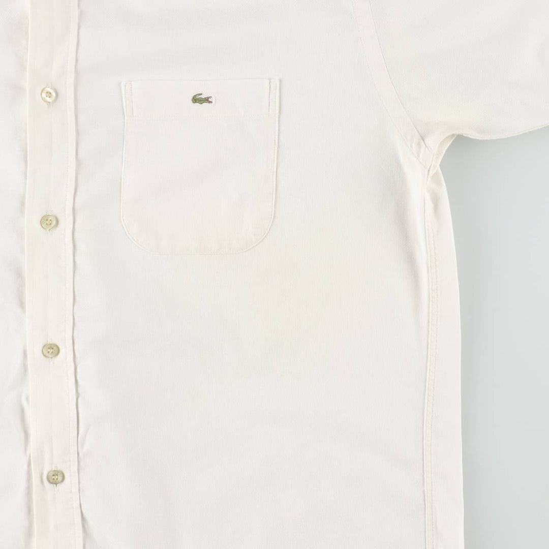 Lacoste LACOSTE Short-Sleeve Button-Down Shirt, Men's Size M (approx.) unclear white type Vintage Second Hand