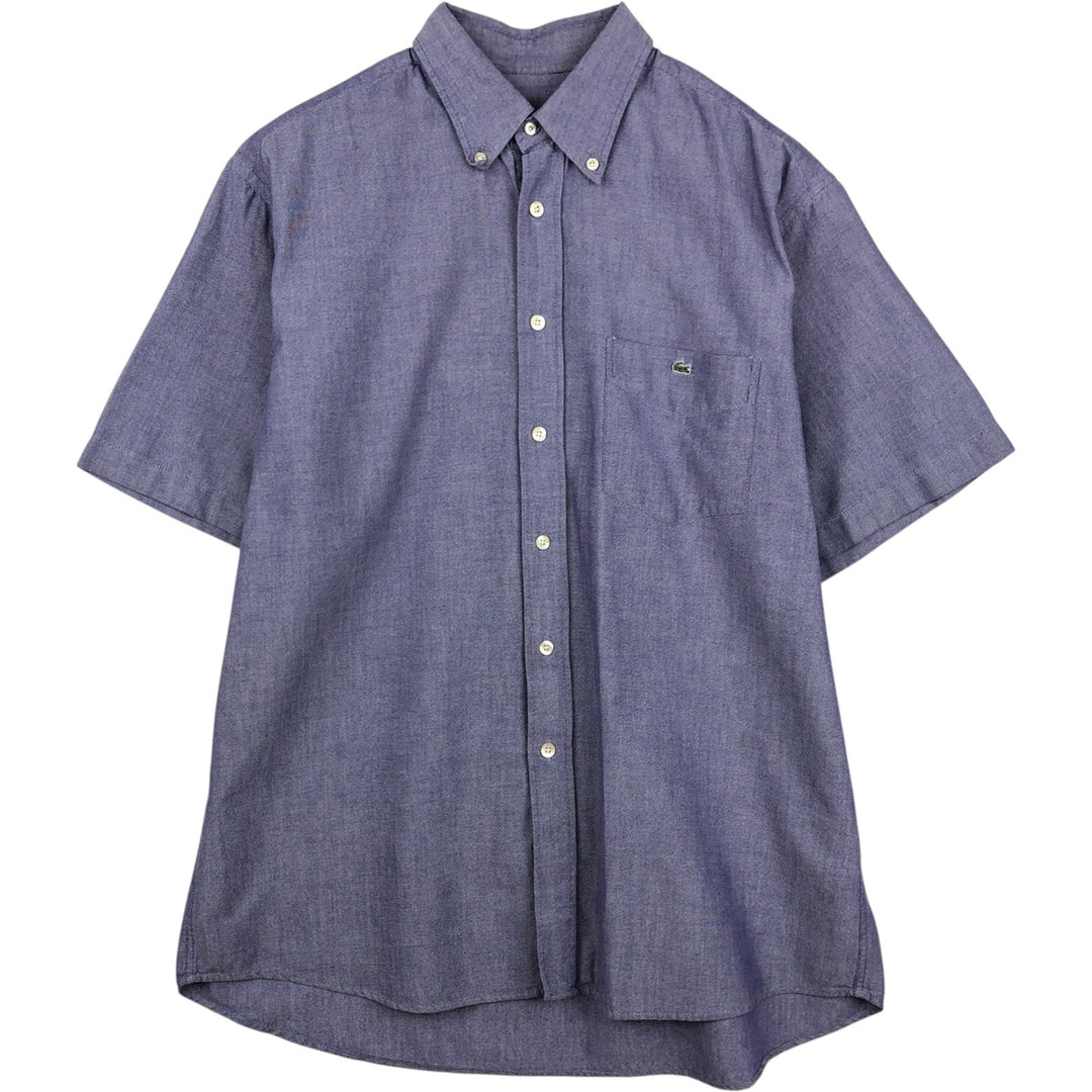 Lacoste short-sleeved button-down shirt, size 41 (equivalent to men's XL). cotton blue type Vintage Second Hand