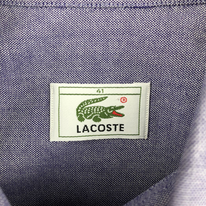 Lacoste short-sleeved button-down shirt, size 41 (equivalent to men's XL). cotton blue type Vintage Second Hand