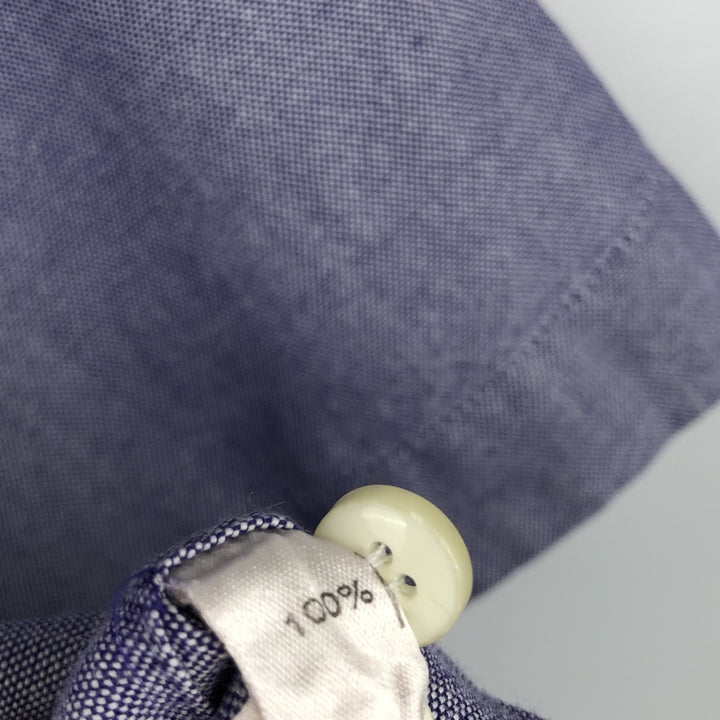 Lacoste short-sleeved button-down shirt, size 41 (equivalent to men's XL). cotton blue type Vintage Second Hand