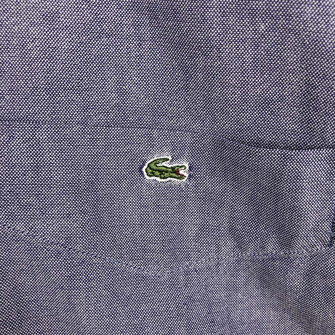 Lacoste short-sleeved button-down shirt, size 41 (equivalent to men's XL). cotton blue type Vintage Second Hand