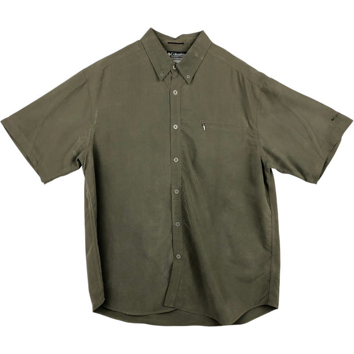 2000'S Columbia XCO Short-Sleeve Button-Down Shirt, Men's Size XL Modal Khaki type Vintage Second Hand