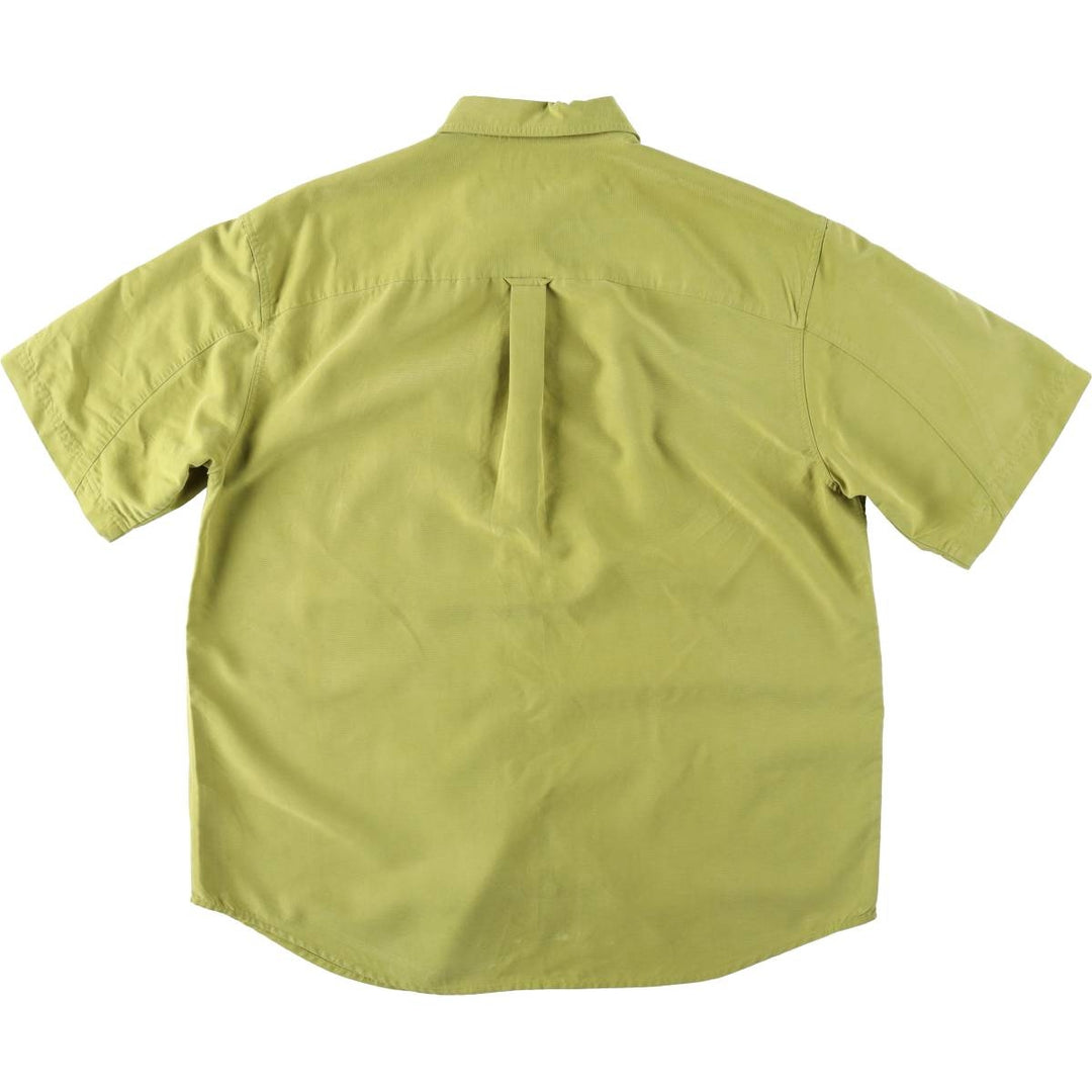 Columbia XCO Short-Sleeve Button-Down Shirt, Men's Size L (approx.) Modal green type yellow green Vintage Second Hand