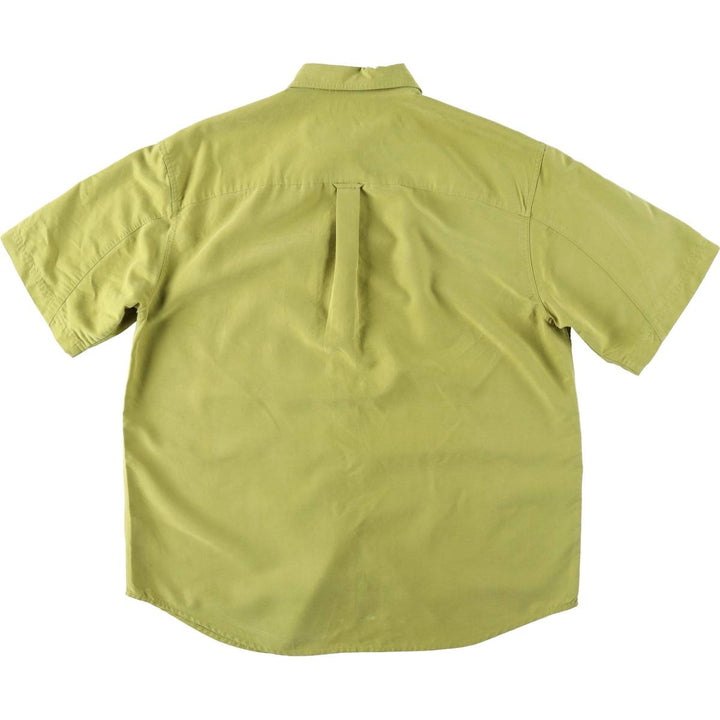Columbia XCO Short-Sleeve Button-Down Shirt, Men's Size L (approx.) Modal green type yellow green Vintage Second Hand