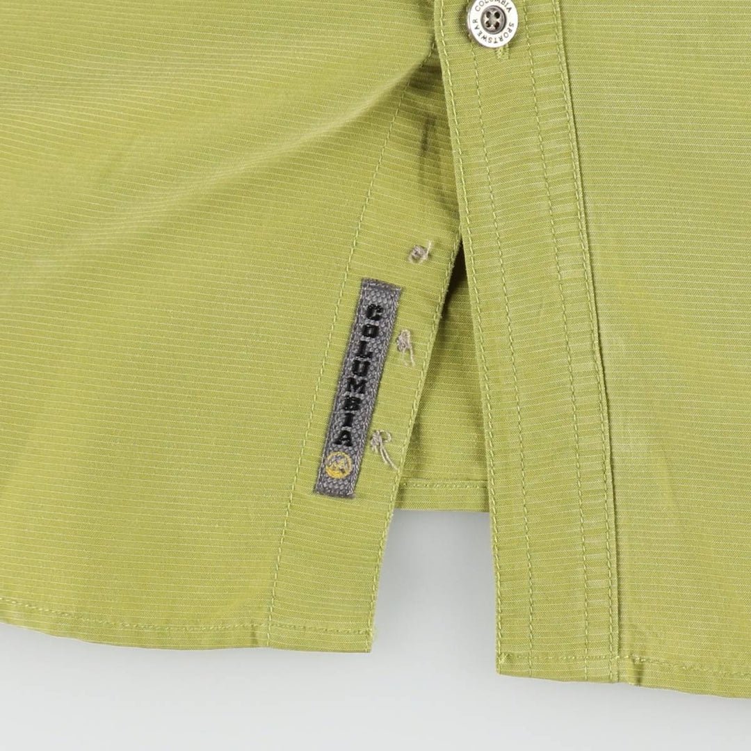 Columbia XCO Short-Sleeve Button-Down Shirt, Men's Size L (approx.) Modal green type yellow green Vintage Second Hand