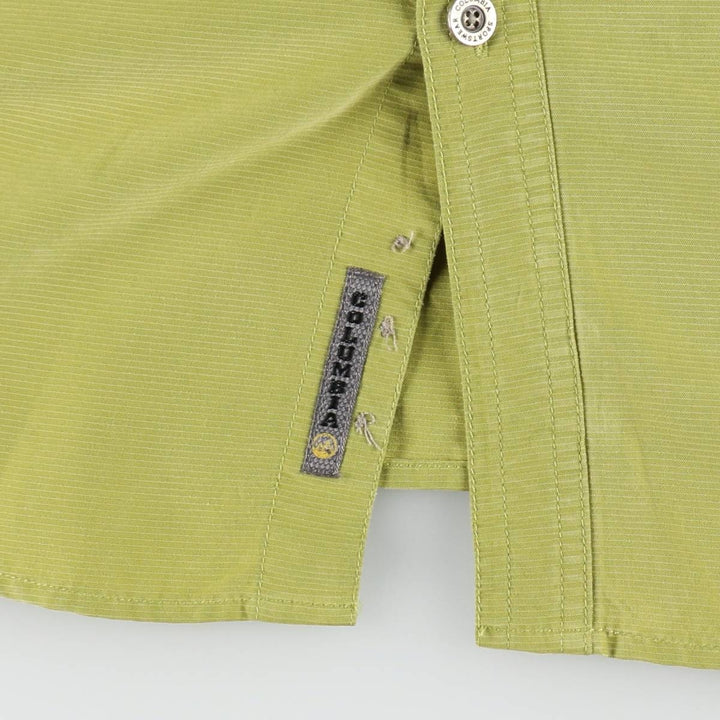 Columbia XCO Short-Sleeve Button-Down Shirt, Men's Size L (approx.) Modal green type yellow green Vintage Second Hand