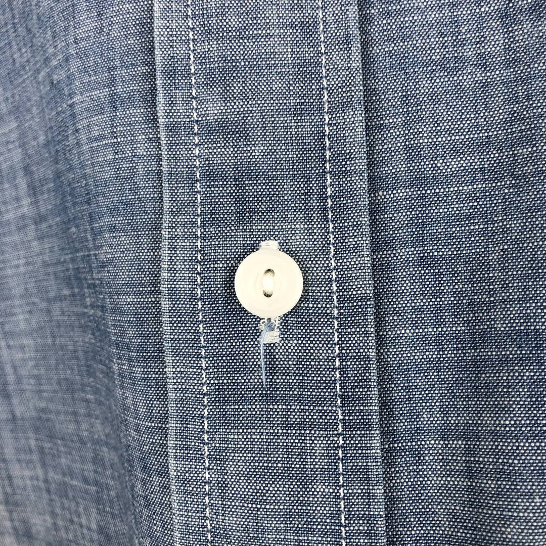 90s-00'S L.L.Bean Traditional Fit Button-Down Short-Sleeve Chambray Shirt, Men's Size M (approx.), Vintage cotton blue type Vintage Second Hand