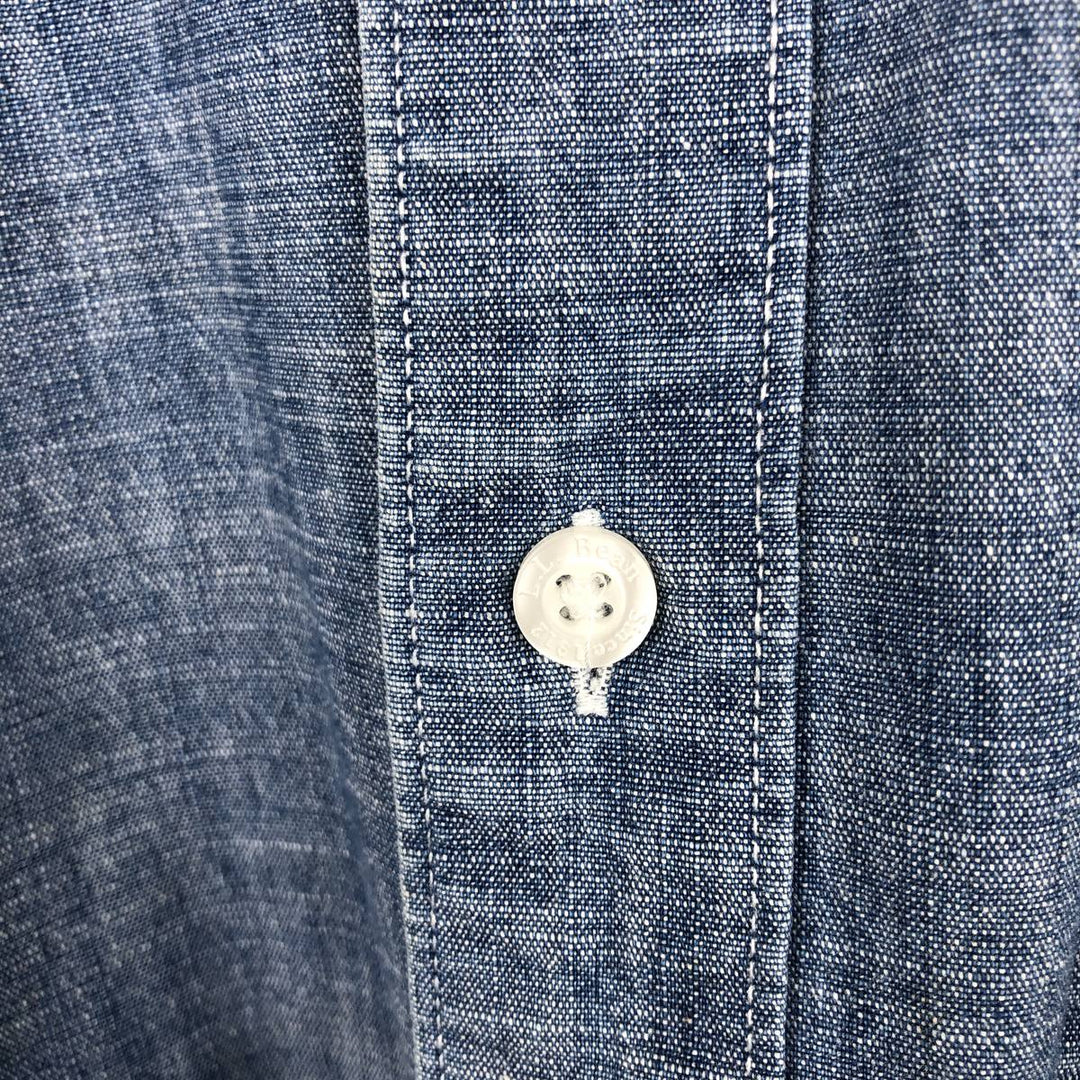 90s-00'S L.L.Bean Traditional Fit Button-Down Short-Sleeve Chambray Shirt, Men's XL (approx.), Vintage cotton blue type Vintage Second Hand