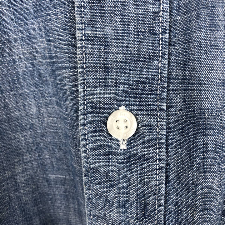 90s-00'S L.L.Bean Traditional Fit Button-Down Short-Sleeve Chambray Shirt, Men's XL (approx.), Vintage cotton blue type Vintage Second Hand