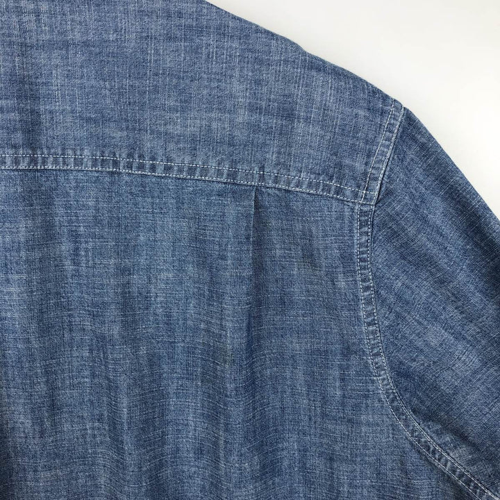 90s-00'S L.L.Bean Traditional Fit Button-Down Short-Sleeve Chambray Shirt, Men's XL (approx.), Vintage cotton blue type Vintage Second Hand