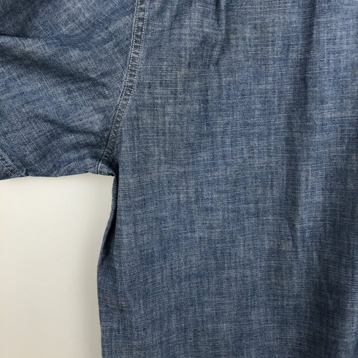 90s-00'S L.L.Bean Traditional Fit Button-Down Short-Sleeve Chambray Shirt, Men's XL (approx.), Vintage cotton blue type Vintage Second Hand
