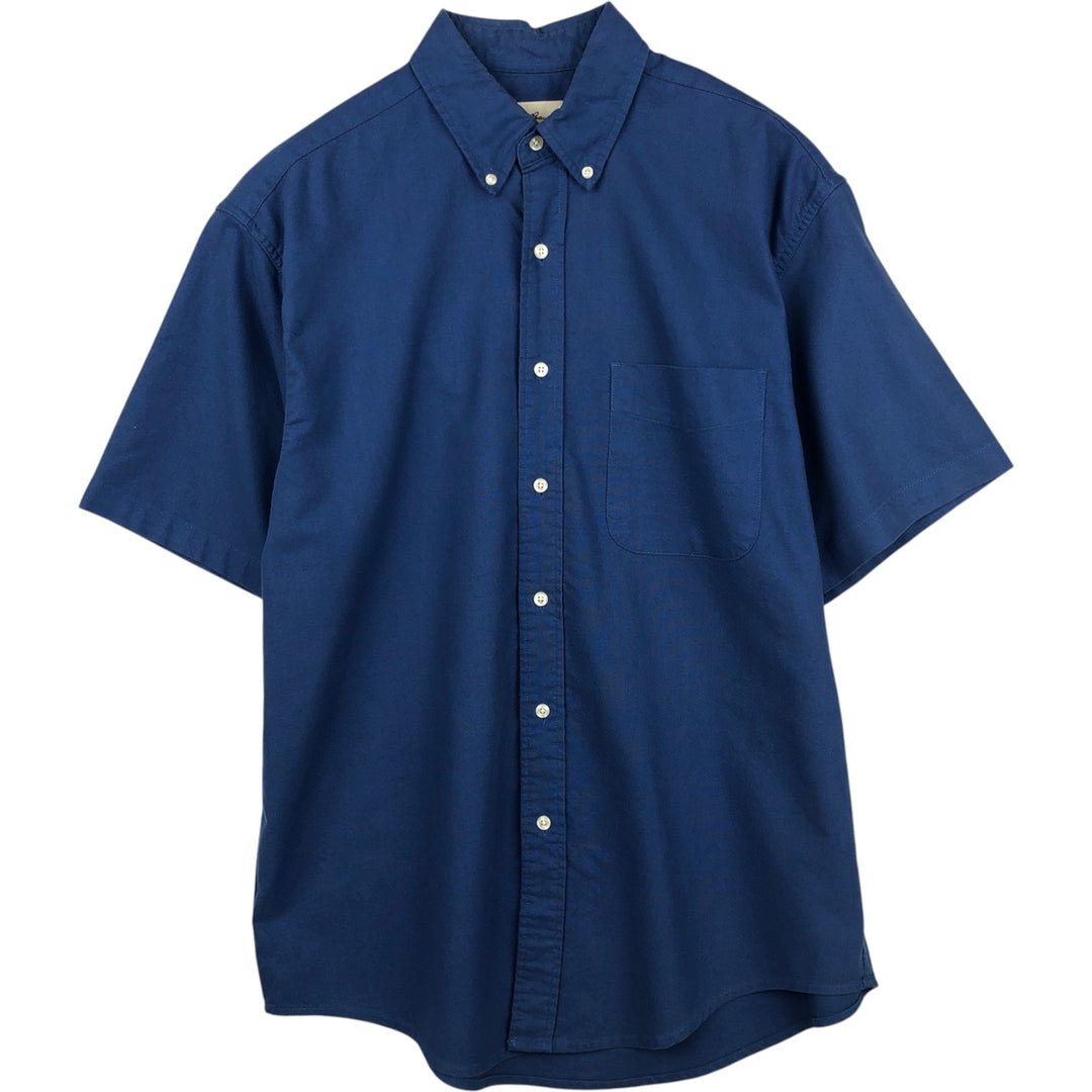 Eddie Bauer Short-Sleeve Button-Down Shirt, Men's Size M (approx.) cotton blue type Vintage Second Hand