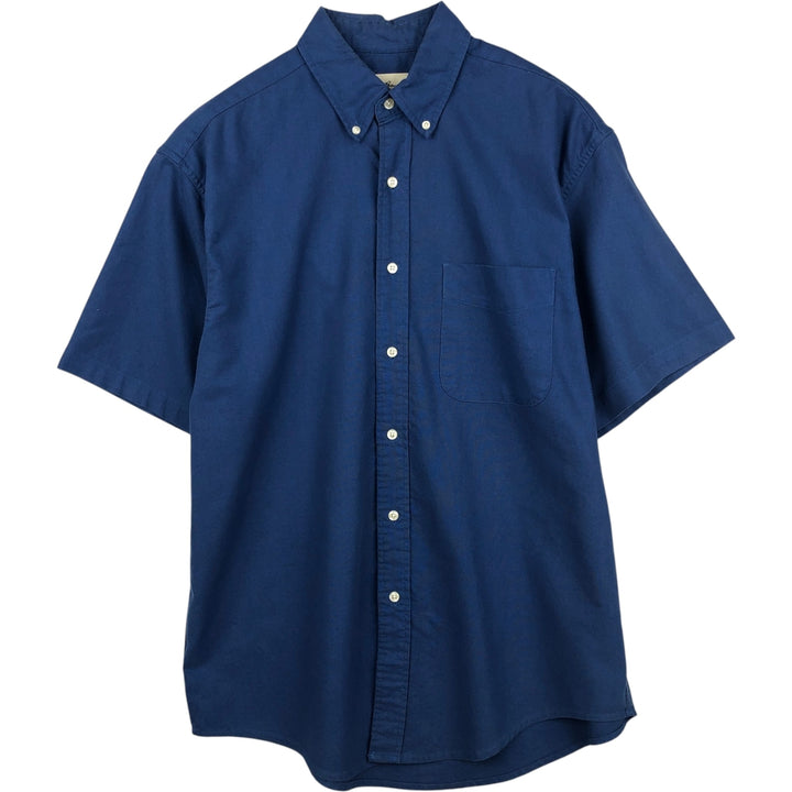 Eddie Bauer Short-Sleeve Button-Down Shirt, Men's Size M (approx.) cotton blue type Vintage Second Hand