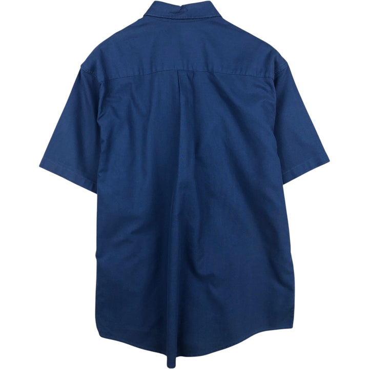 Eddie Bauer Short-Sleeve Button-Down Shirt, Men's Size M (approx.) cotton blue type Vintage Second Hand