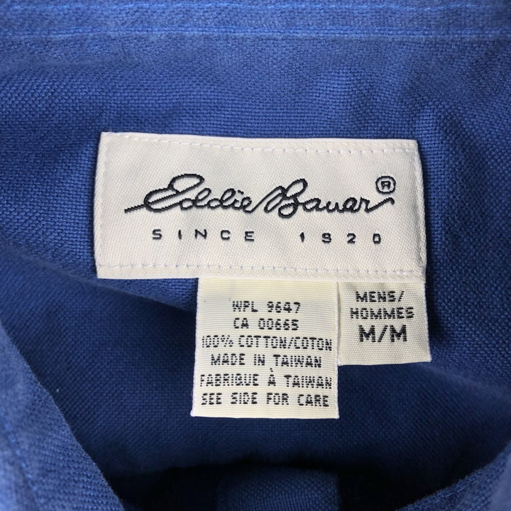 Eddie Bauer Short-Sleeve Button-Down Shirt, Men's Size M (approx.) cotton blue type Vintage Second Hand