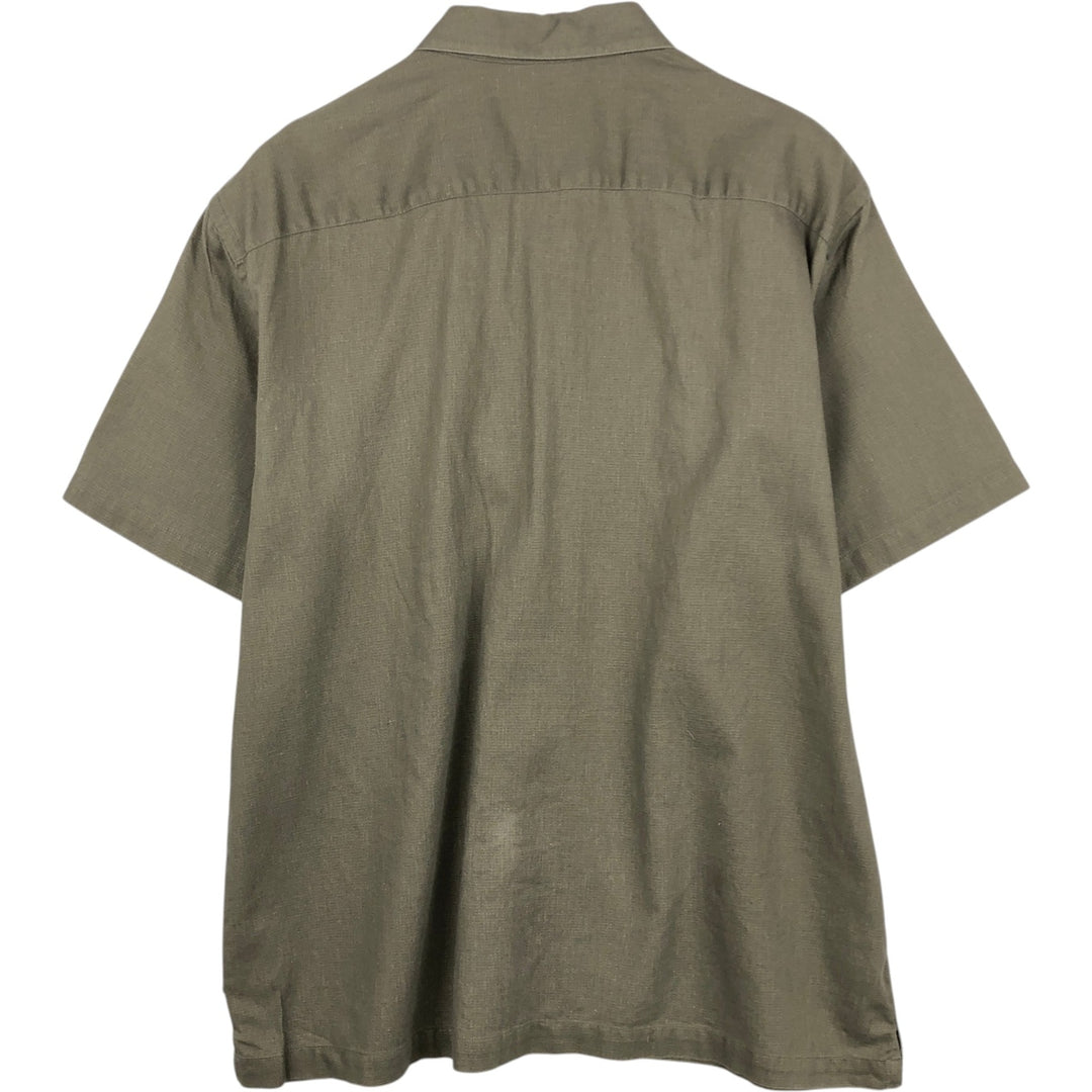 GAP Short-Sleeve Open-Collar Cotton Shirt, Boxy Fit, Men's Size L (approx.) cotton Khaki type Vintage Second Hand