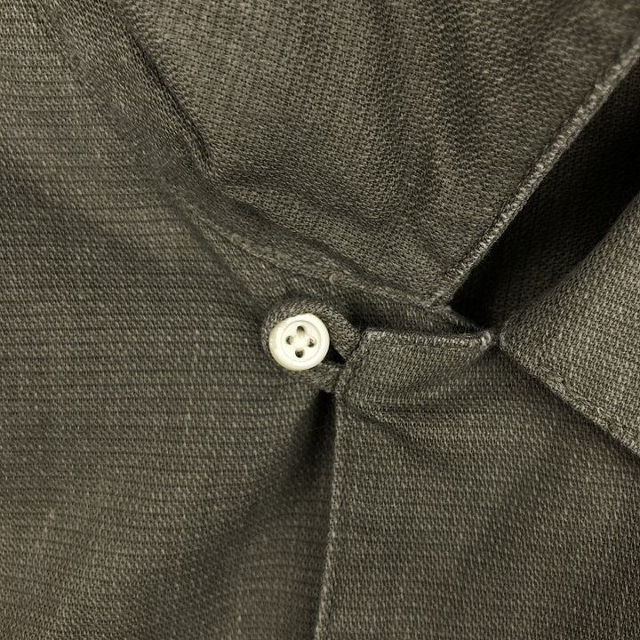 GAP Short-Sleeve Open-Collar Cotton Shirt, Boxy Fit, Men's Size L (approx.) cotton Khaki type Vintage Second Hand