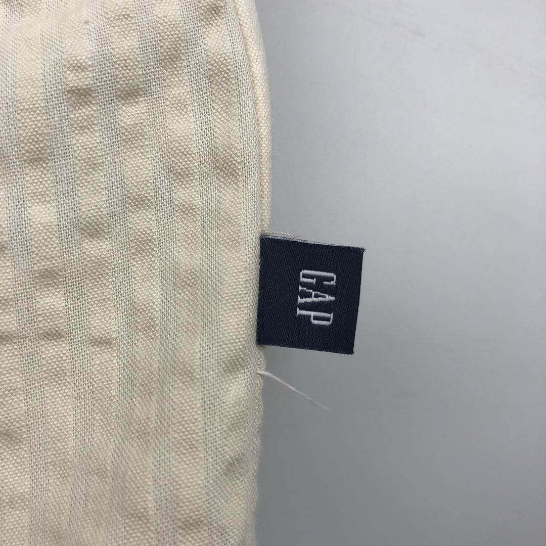 2000'S GAP Seersucker Short-Sleeve Open-Collar Cotton Shirt, Boxy Fit, Men's Size XL cotton unbleached Vintage Second Hand