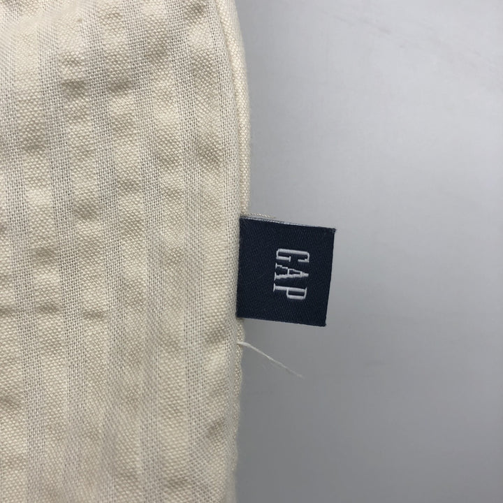 2000'S GAP Seersucker Short-Sleeve Open-Collar Cotton Shirt, Boxy Fit, Men's Size XL cotton unbleached Vintage Second Hand