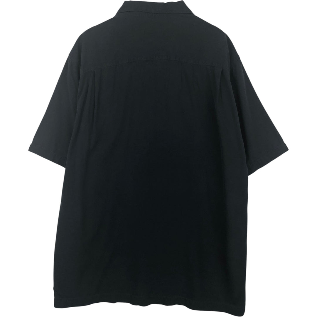 Tommy Bahama short sleeve open collar silk shirt, box shirt, men's size L silk black type Vintage Second Hand